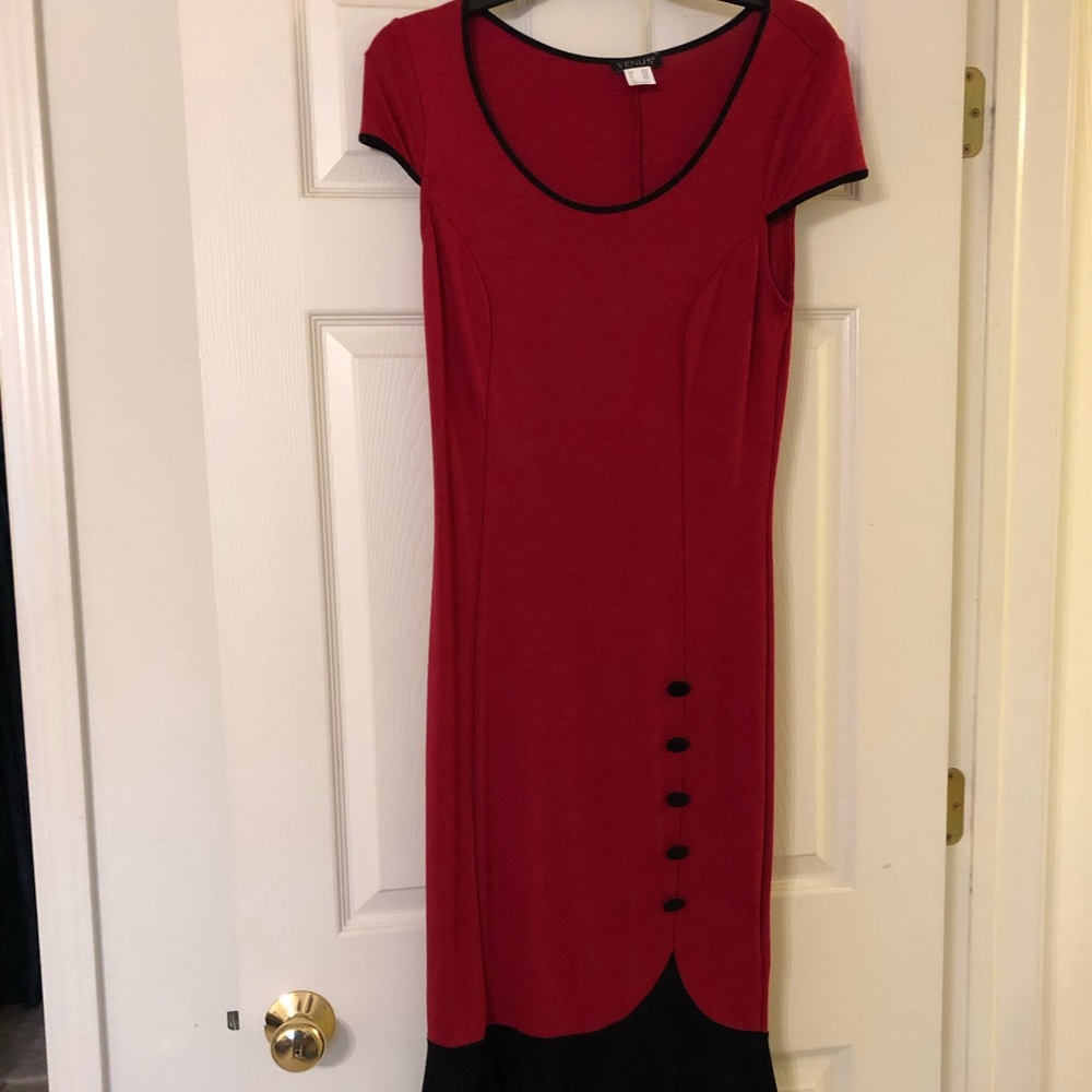Red and black dress